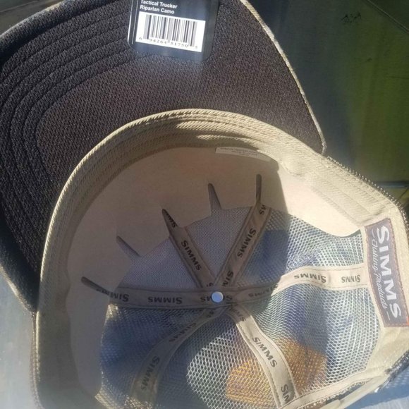 Simms Men's Fishing Tactical Trucker Hat Hunting  - Riparian Camo U.S Flag NWT - Picture 6 of 6